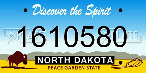 1610580 North Dakota License Plate