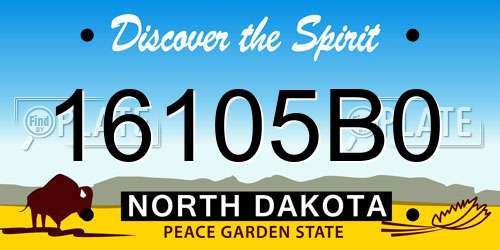 16105B0 North Dakota License Plate
