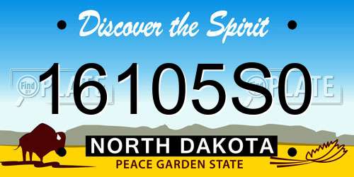 16105S0 North Dakota License Plate