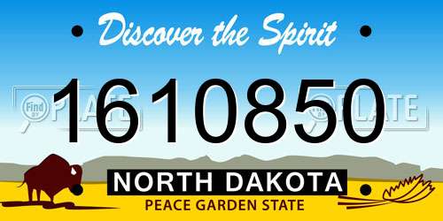 1610850 North Dakota License Plate