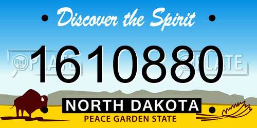 1610880 North Dakota License Plate