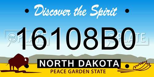 16108B0 North Dakota License Plate