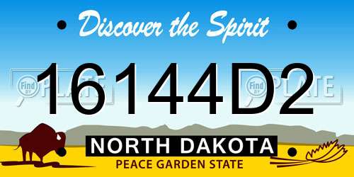 16144D2 North Dakota License Plate