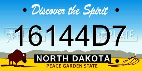 16144D7 North Dakota License Plate