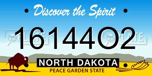 16144O2 North Dakota License Plate