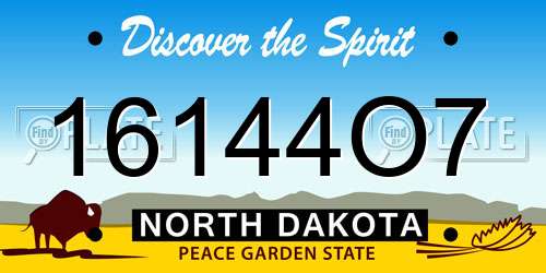 16144O7 North Dakota License Plate
