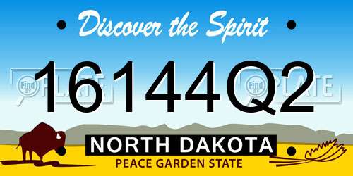 16144Q2 North Dakota License Plate