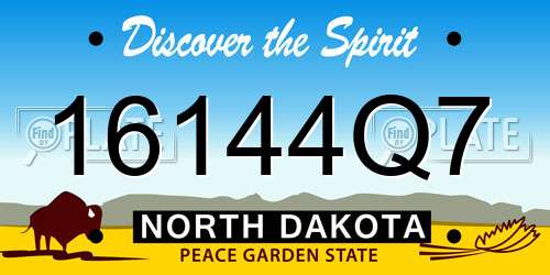 16144Q7 North Dakota License Plate