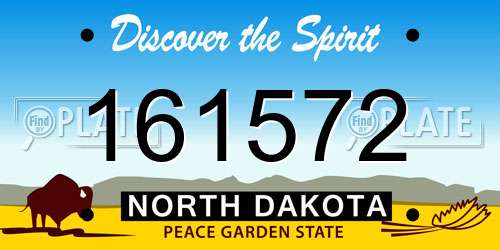 161572 North Dakota License Plate
