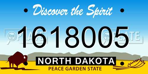 1618005 North Dakota License Plate