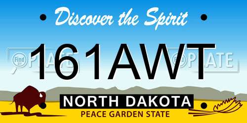 161AWT North Dakota License Plate