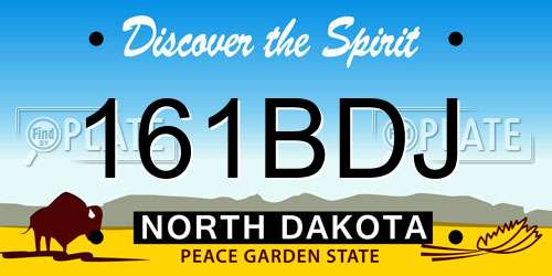 161BDJ North Dakota License Plate