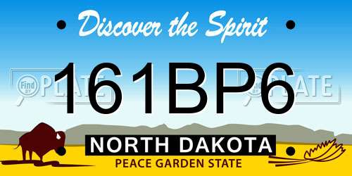 161BP6 North Dakota License Plate