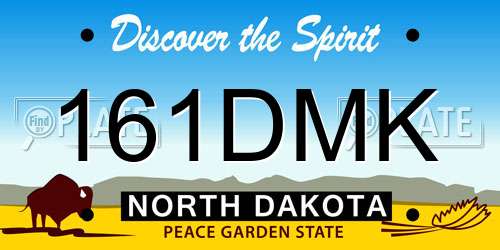 161DMK North Dakota License Plate