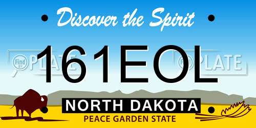 161EOL North Dakota License Plate