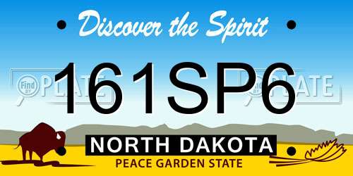161SP6 North Dakota License Plate