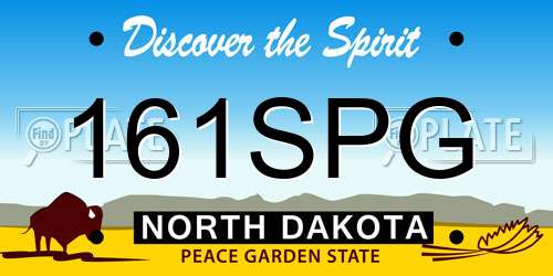 161SPG North Dakota License Plate