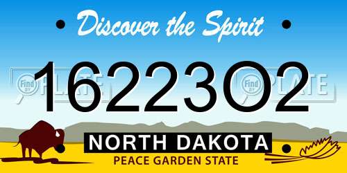 16223O2 North Dakota License Plate