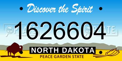 1626604 North Dakota License Plate