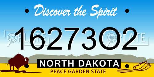 16273O2 North Dakota License Plate