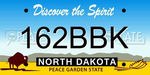 162BBK North Dakota License Plate