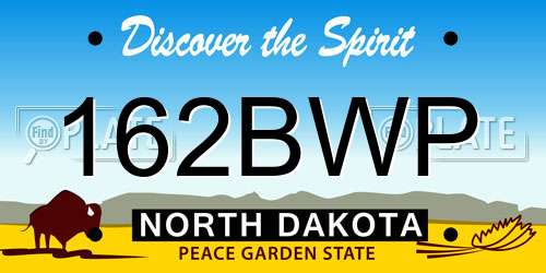 162BWP North Dakota License Plate