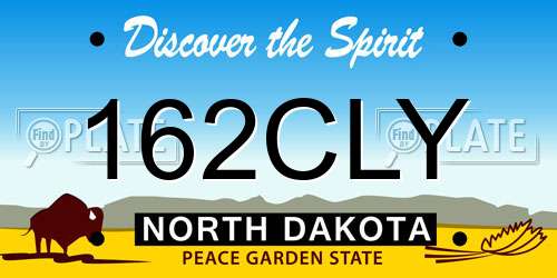 162CLY North Dakota License Plate