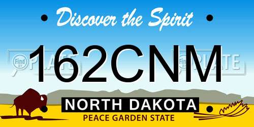 162CNM North Dakota License Plate