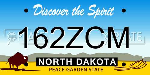 162ZCM North Dakota License Plate