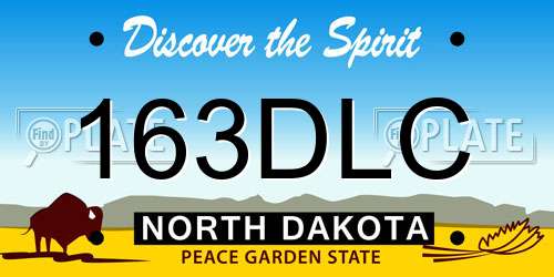 163DLC North Dakota License Plate