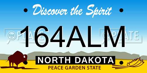164ALM North Dakota License Plate
