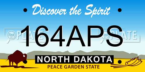 164APS North Dakota License Plate