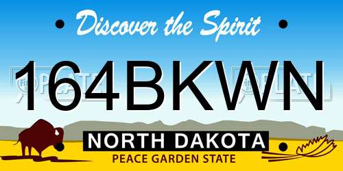 164BKWN North Dakota License Plate