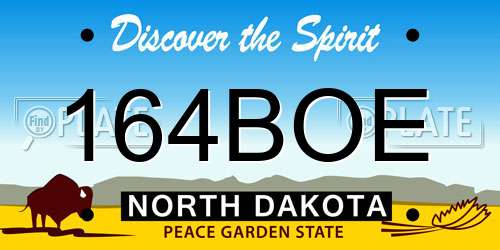 164BOE North Dakota License Plate
