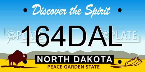 164DAL North Dakota License Plate