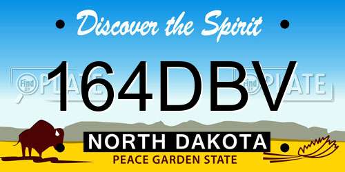 164DBV North Dakota License Plate