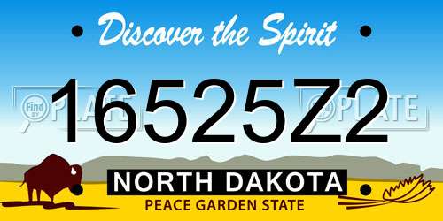 16525Z2 North Dakota License Plate