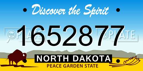 1652877 North Dakota License Plate