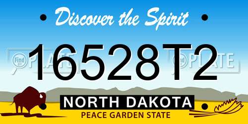 16528T2 North Dakota License Plate
