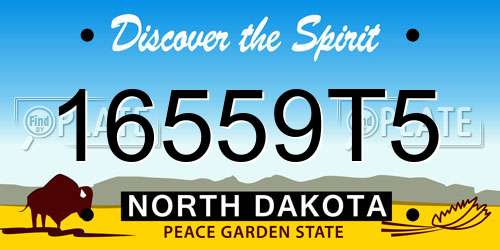 16559T5 North Dakota License Plate