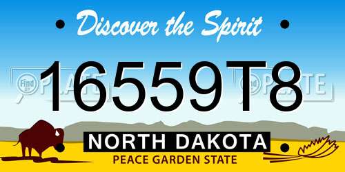 16559T8 North Dakota License Plate