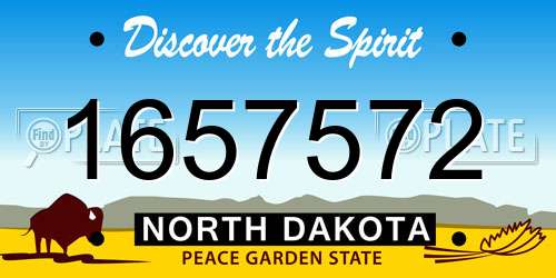 1657572 North Dakota License Plate