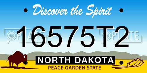 16575T2 North Dakota License Plate