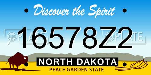 16578Z2 North Dakota License Plate