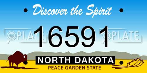 16591 North Dakota License Plate
