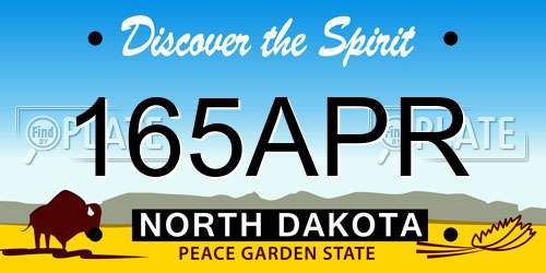 165APR North Dakota License Plate
