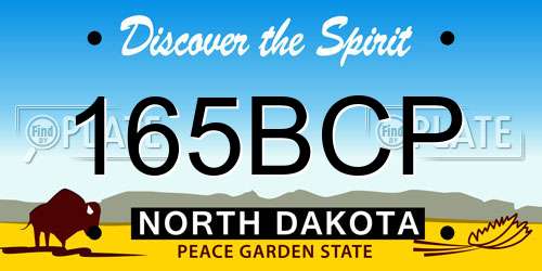 165BCP North Dakota License Plate