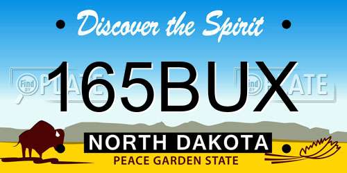 165BUX North Dakota License Plate