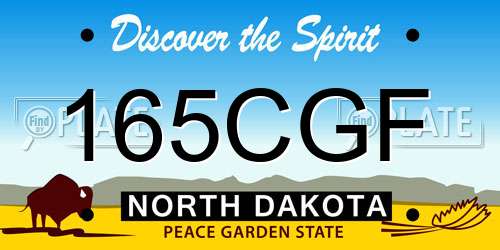 165CGF North Dakota License Plate