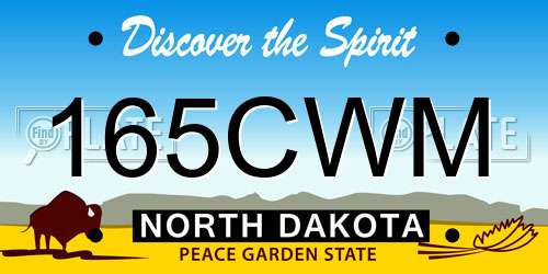 165CWM North Dakota License Plate